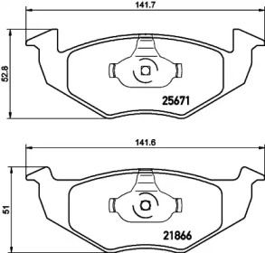 HELLA PAGID 8db355021531 -  Комплект тормозных колодок, дисковый тормоз